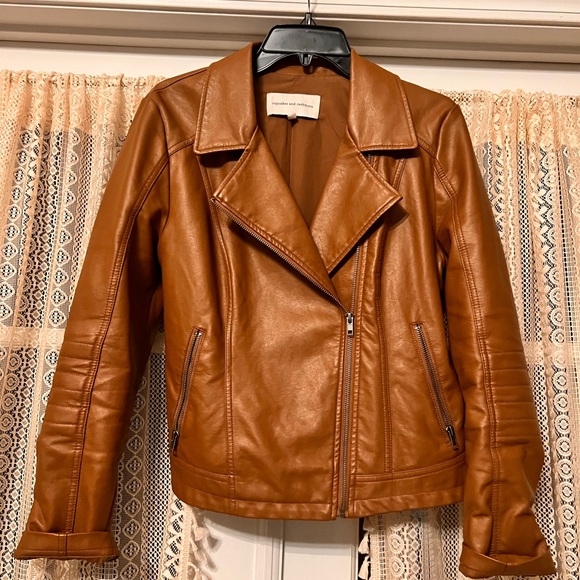 cupcakes & cashmere Tan Leather Jacket - Picture 2 of 4